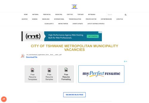 
                            10. City of Tshwane Metropolitan Municipality Vacancies - WWW ...