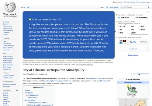 
                            11. City of Tshwane Metropolitan Municipality - Wikipedia