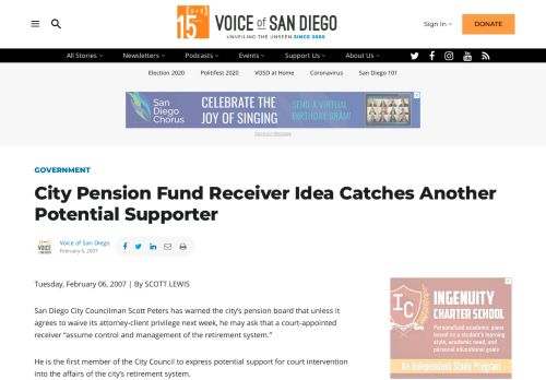 
                            11. City Pension Fund Receiver Idea Catches Another Potential Supporter