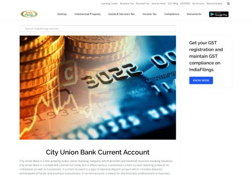 
                            8. City Union Bank Current Account - IndiaFilings