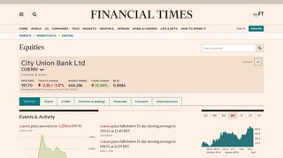 
                            5. City Union Bank Ltd, CUB:NSI summary - FT.com