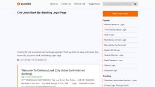 
                            13. City Union Bank Net Banking Login Page