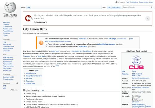 
                            6. City Union Bank - Wikipedia