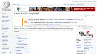 
                            9. City University, Bangladesh - Wikipedia