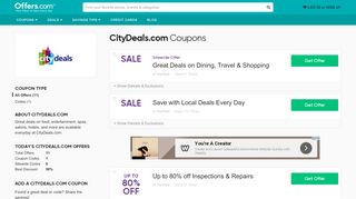 
                            10. CityDeals.com Coupons & Promo Codes 2019: Up to 50% off