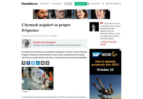 
                            9. Citymesh acquiert sa propre fréquence - ICT actualité - Data News