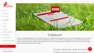 
                            7. Citytouch Microsite - City Bank