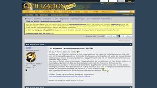 
                            6. Civ4 auf Win10 - Administratorenrechte? - Civforum