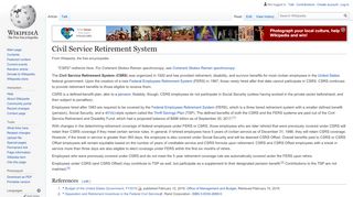 
                            8. Civil Service Retirement System - Wikipedia