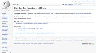 
                            9. Civil Supplies Department of Kerala - Wikipedia