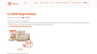 
                            10. CJ WOW Shop Products - GoodMorning Global . No.1 Multi ...