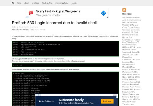 
                            12. ck :: Proftpd: 530 Login incorrect due to invalid shell ::