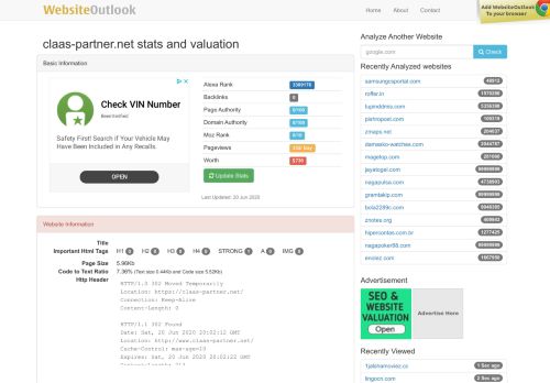 
                            8. Claas-partner : Website stats and valuation