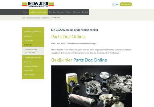 
                            11. CLAAS Parts Doc - De Vries Mechanisatie
