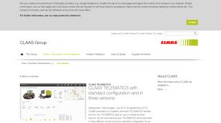 
                            6. CLAAS TELEMATICS with standard configuration and in three ...