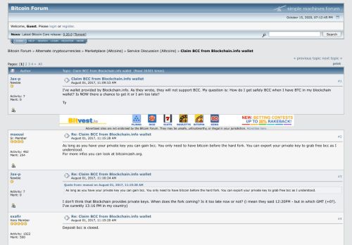 
                            3. Claim BCC from Blockchain.info wallet - Bitcointalk