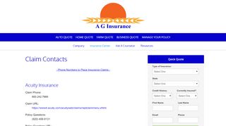 
                            13. Claim Contacts | A G Insurance