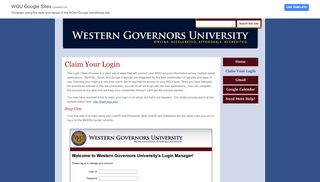 
                            4. claim_login - WGU+Google - Google Sites