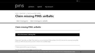 
                            11. Claim missing PINS: airBaltic | Need help? | PINS