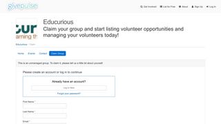 
                            12. Claim the group Educurious | GivePulse