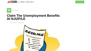 
                            12. Claim The Unemployment Benefits At NJUIFILE - In NewsWeekly