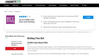 
                            2. Claim up to £1000 Betdaq Betting Bonus | Free Bets UK