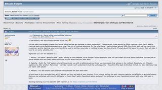 
                            7. Claimers.io : Earn while you surf the internet - Bitcointalk