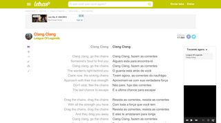 
                            4. CLANG CLANG (TRADUÇÃO) - League Of Legends - LETRAS.MUS.BR