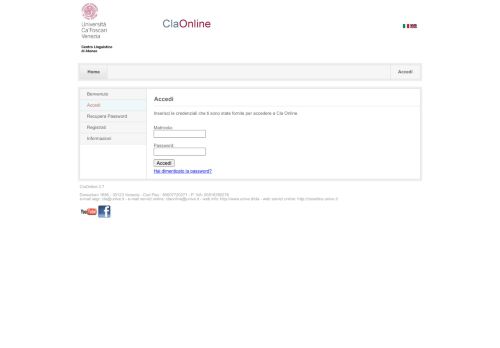 
                            10. ClaOnline - Accedi - Venezia