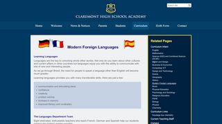 
                            10. Claremont High School Academy Trust - Modern Foreign Languages