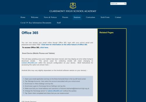 
                            13. Claremont High School Academy Trust - Office 365