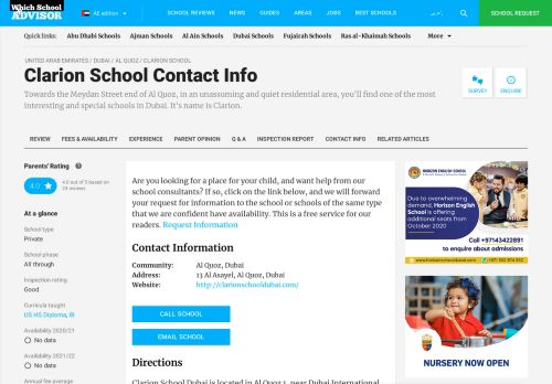 
                            6. Clarion School Contact Info - WhichSchoolAdvisor