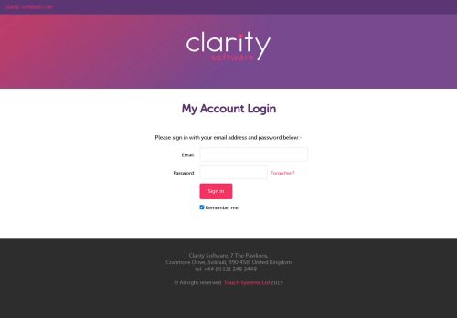 
                            4. Clarity Software: My Account