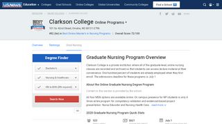 
                            13. Clarkson College - Online Graduate Nursing Program - US News