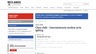 
                            11. Claro Chile - Intermintencia Modem Arris Tg862G - Reparacion De ...