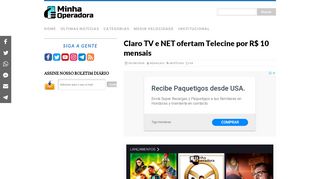 
                            8. Claro TV e NET ofertam Telecine por R$ 10 mensais - Minha Operadora