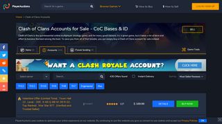 
                            8. Clash of Clans Account for Sale | Buy CoC Account | PlayerAuctions