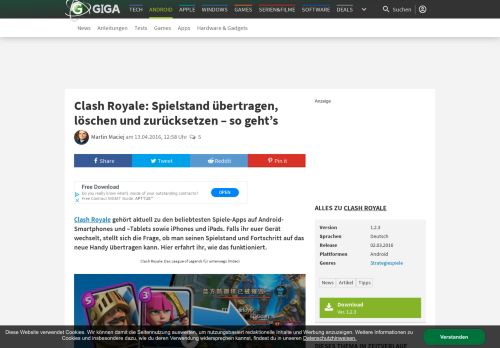 
                            6. Clash Royale: Spielstand übertragen, löschen und zurücksetzen – so ...