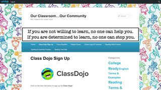 
                            5. Class Dojo Sign Up | Our Classroom…Our Community