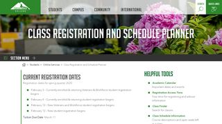 
                            13. Class Registration and Schedule Planner - Green River College