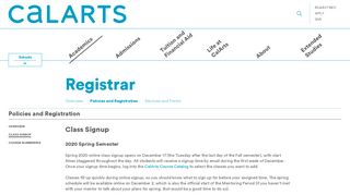 
                            13. Class Signup | CalArts