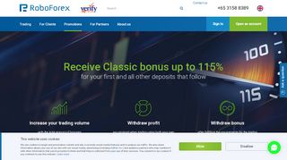 
                            12. Classic Bonus up to 115% - RoboForex