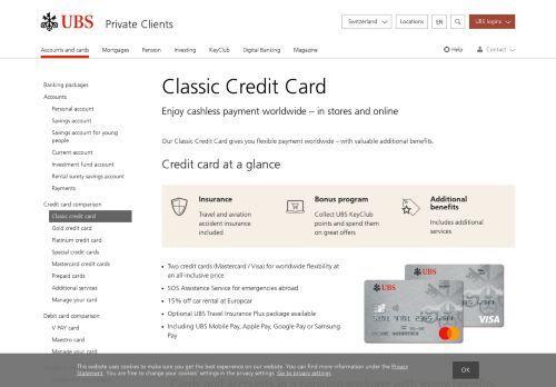 
                            6. Classic Credit Card: Mastercard & Visa Card | UBS ...