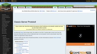 
                            4. Classic-Server Protokoll – Das offizielle Minecraft Wiki