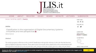 
                            6. Classification in the organisation of Digital... | Guercio | JLIS.it