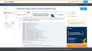 
                            13. ClassNotFoundException during smartsheet login - Stack Overflow