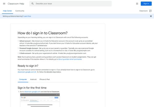 
                            3. Classroom にログインする - パソコン - Classroom ヘルプ - Google Support