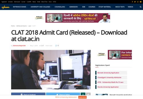 
                            5. CLAT 2018 Admit Card – Download CLAT Admit Card at ... - Law - LLB