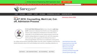 
                            13. CLAT 2018: Counselling, Merit List, Cut-off, Admission Process