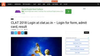 
                            4. CLAT 2018 Login at clat.ac.in – Login for form, admit card, result | Law ...